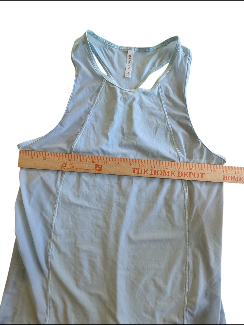 Athleta Ultimate Train Tank Top Light Blue Size Small Mesh Trim Racerback - Picture 7 of 7